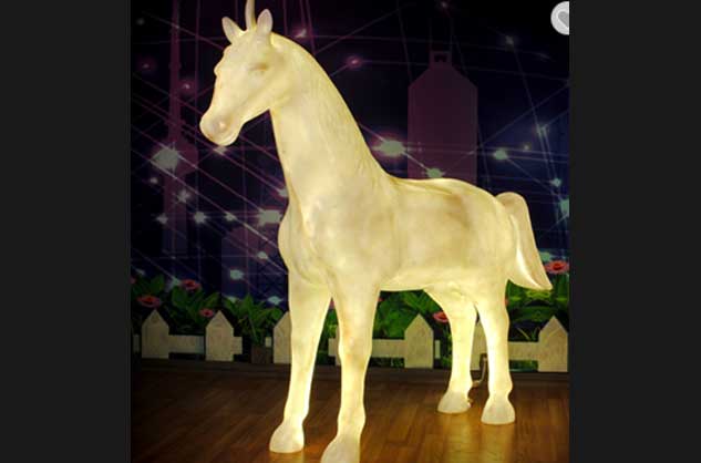 Fiberglass Lantern Horse